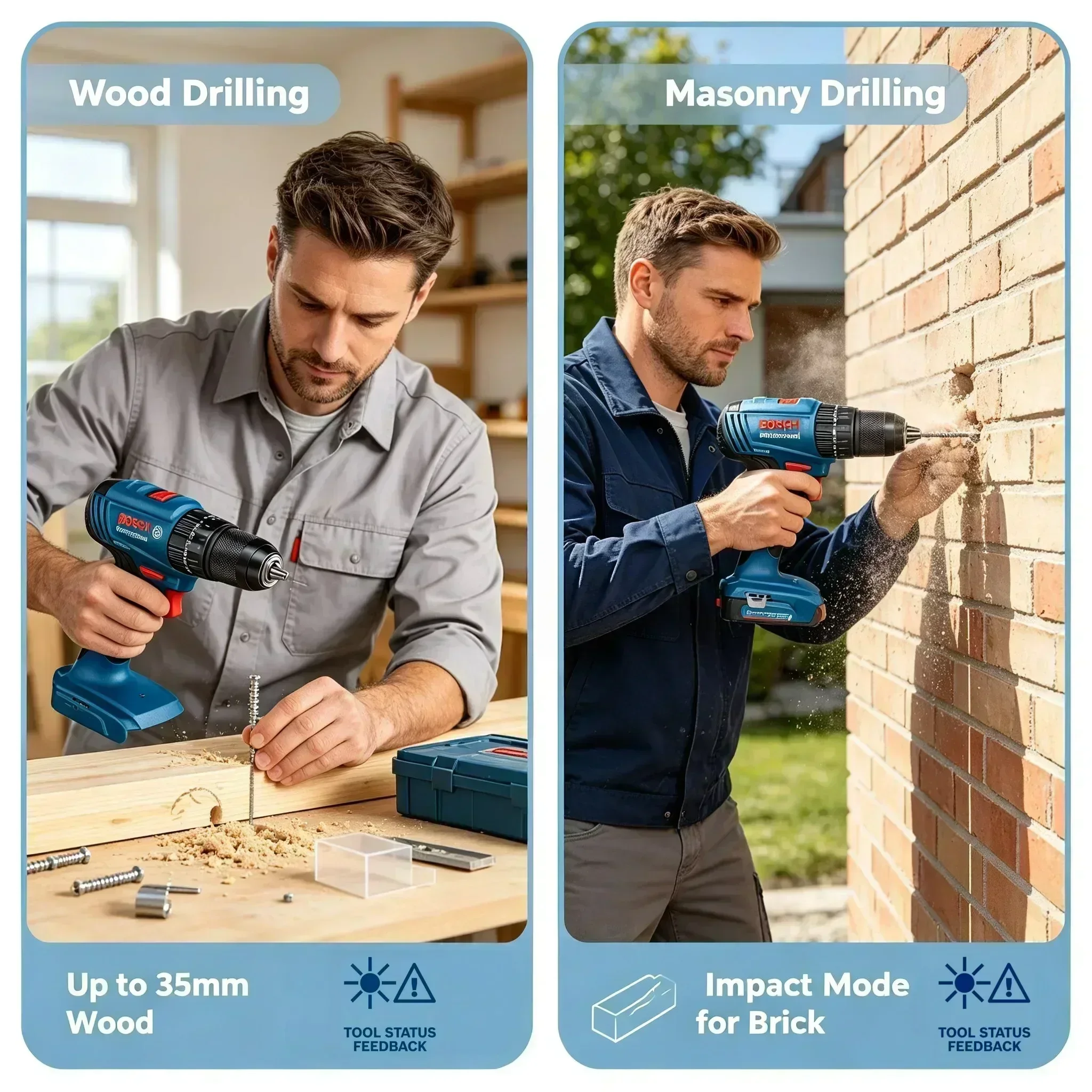 Brushless Cordless Electric Drill 18V - สว่านกระแทกไร้สายแบบมอเตอร์ไร้แปรงถ่าน Bosch GSB 185-LI 18V 1900RPM