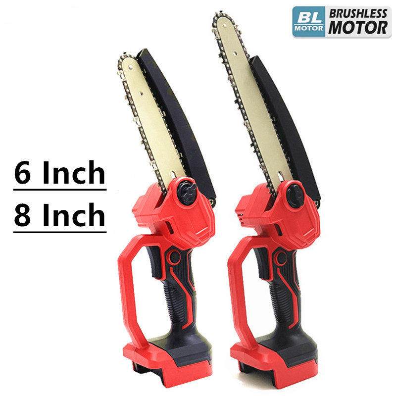 Mini Electric Chainsaw 6 Inch - สำหรับ milwaukee เลื่อยไฟฟ้าไร้สาย, เลื่อยยนต์6/8นิ้วแบบไร้แปรงถ่านสำหรับตัดแต่งกิ่งไฟฟ้าเครื่องมือไฟฟ้า