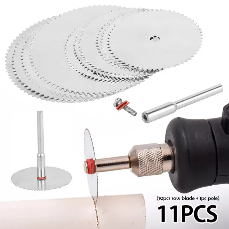 Cordless Rotary Tool Kit Accessories - ใบเลื่อยวงเดือนขนาดเล็ก 11 ชิ้น อุปกรณ์เสริมสำหรับเครื่องเจียรไฟฟ้า ใบตัดโลหะ เครื่องมือโรตารี่