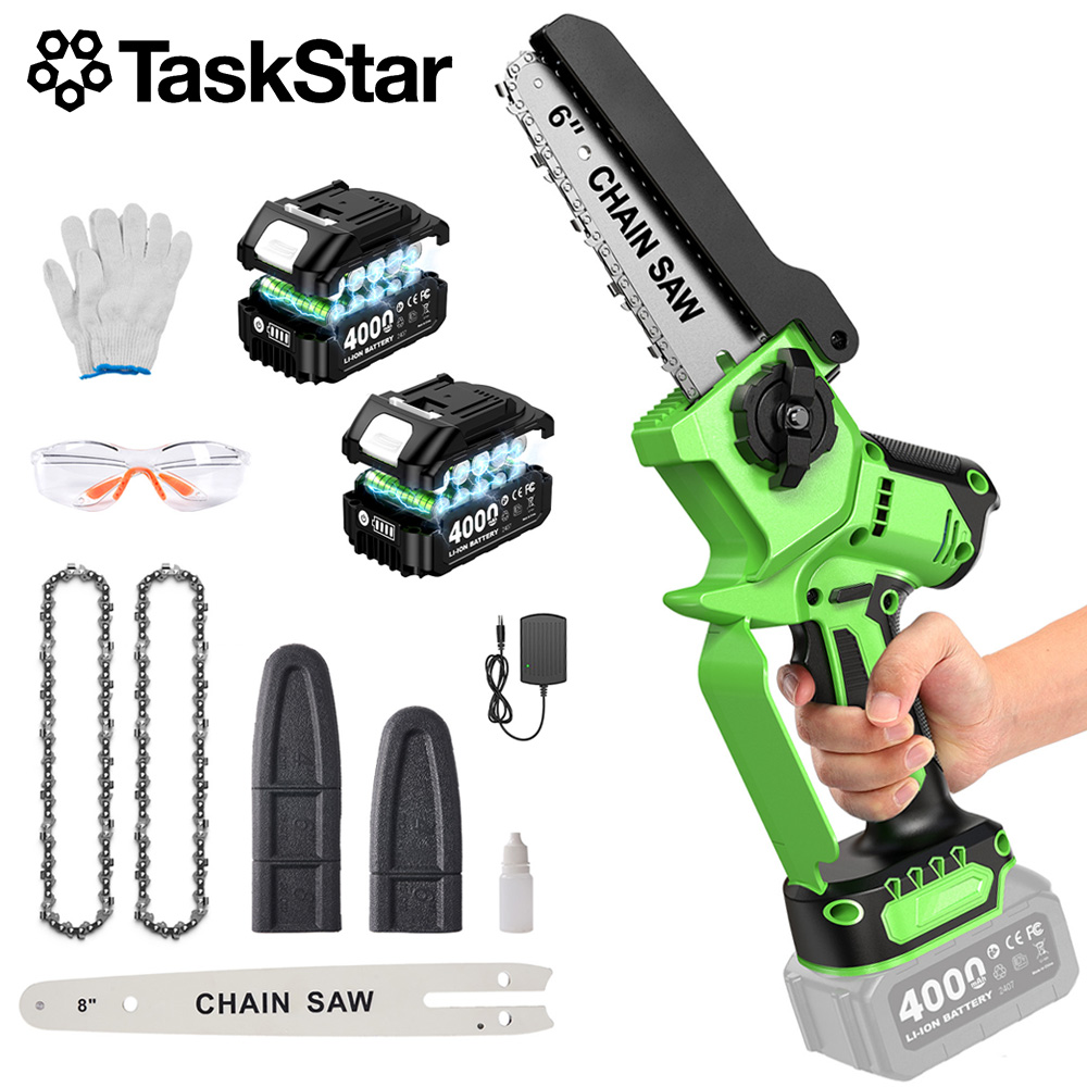 Mini Electric Chainsaw 6 Inch - เลื่อยไฟฟ้าไร้สาย TaskStar Brushless ขนาด 6&8 นิ้ว