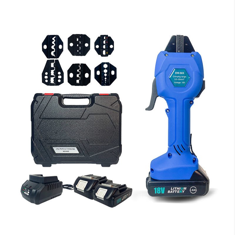 Electrical - เครื่องมือจีบสายไฟแบบชาร์จไฟได้ รุ่น EW-50X เครื่องมือจีบสายไฟแบบเย็นไฟฟ้า คีมจีบสายไฟขนาดเล็ก ใช้สำหรับเชื่อมต่อขั้วต่อสายไฟ