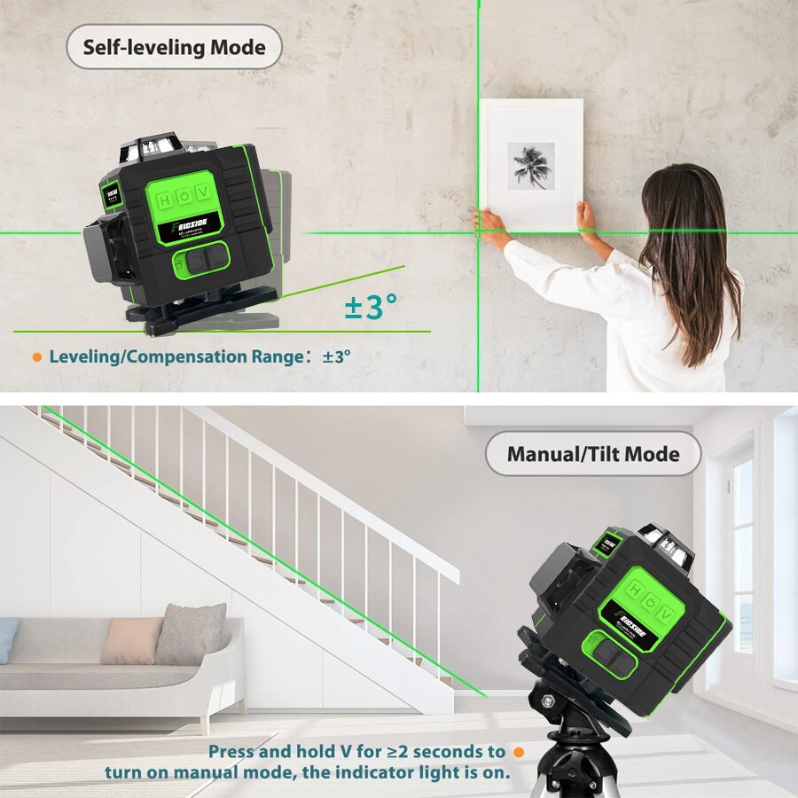 Feidside ระดับเลเซอร์สีเขียวระ - Laser Level 16 Lines 4D Green บทวิจารณ์และราคา