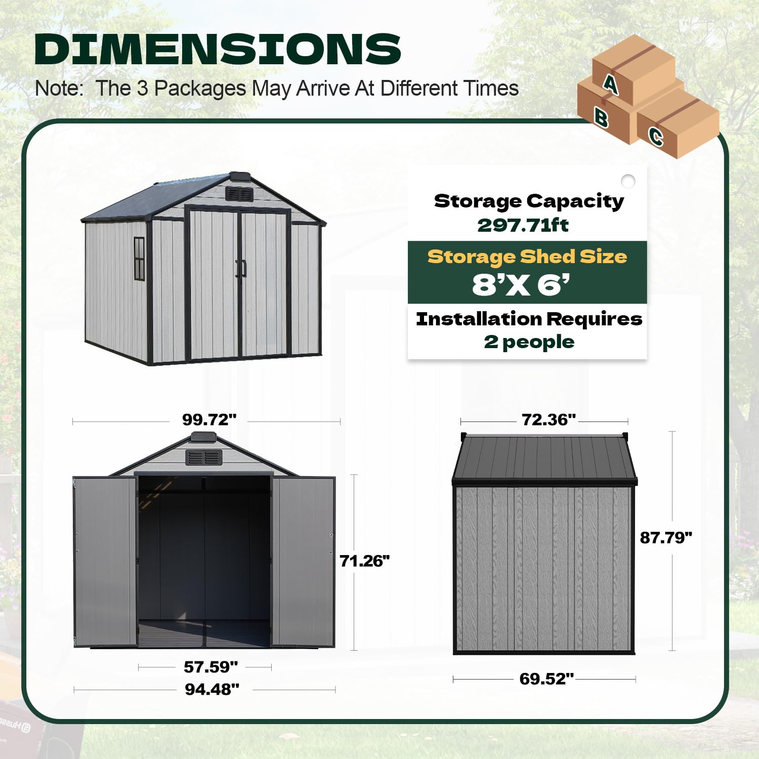 โรงเก็บของกลางแจ้งทำจากเรซิน ข - Garden Tools บทวิจารณ์และราคา