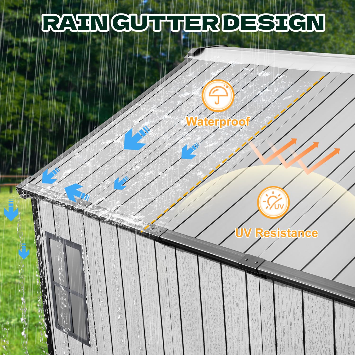 โรงเก็บของกลางแจ้งทำจากเรซิน ข - Garden Tools บทวิจารณ์และราคา