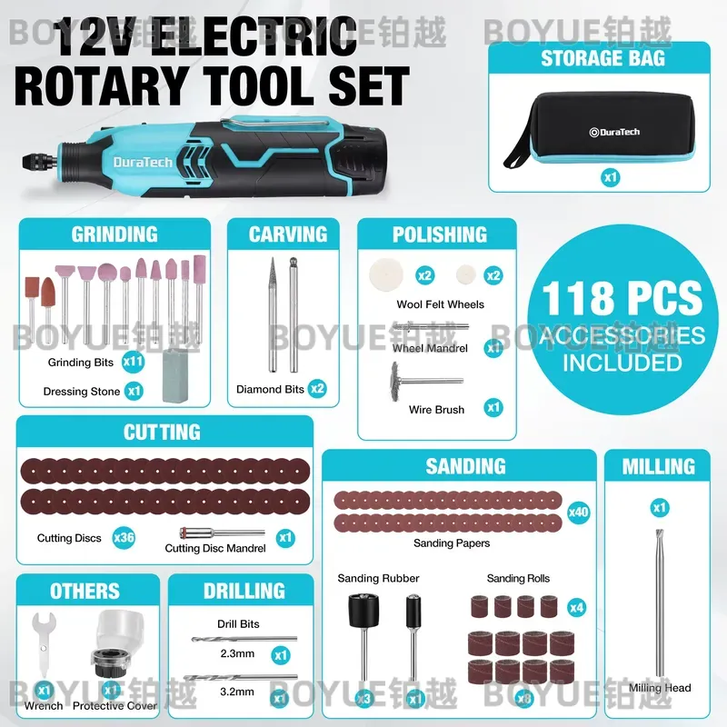 เครื่องมือโรตารี่ไร้สาย 12V คว - Cordless Rotary Tool Kit Accessories บทวิจารณ์และราคา