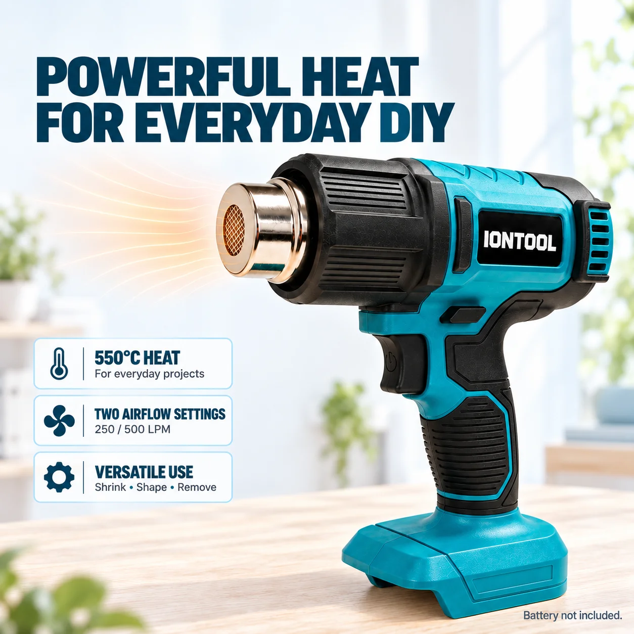 ไอออนทูล 550 ℃   ปืนลมร้อนไร้ส - Cordless Heat Gun For Shrink Tubing บทวิจารณ์และราคา