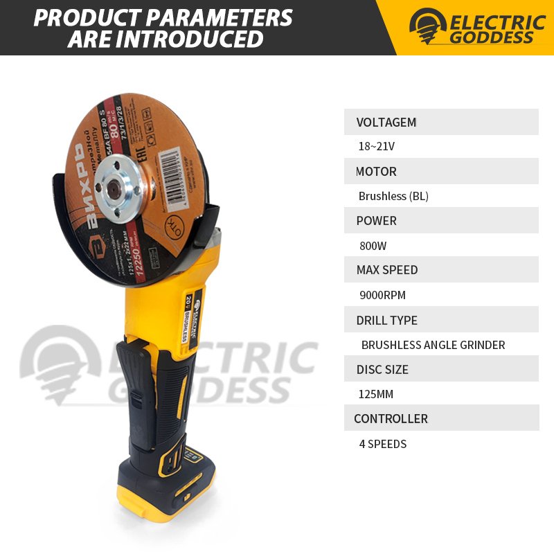 เครื่องเจียรไร้สายขนาด 125 มม. - Brushless Angle Grinder Battery Powered บทวิจารณ์และราคา