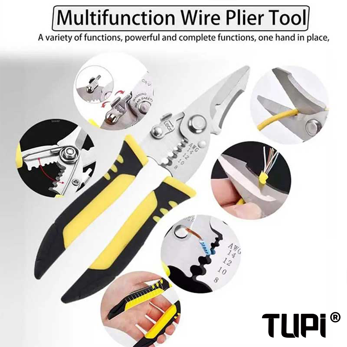 TUPI Pro คีมช่างไฟฟ้า 3 in 1 เ - Automatic Wire Stripper Cutter บทวิจารณ์และราคา