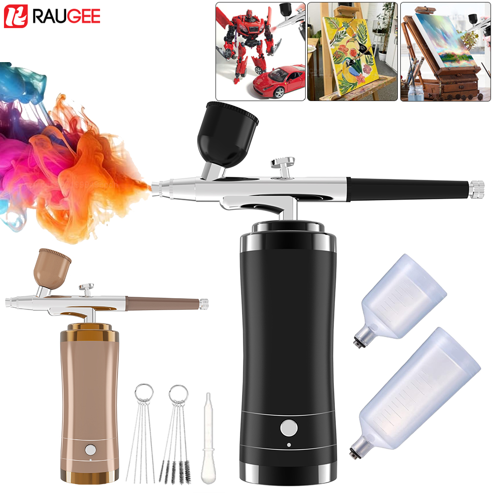 Airbrush ไร้สาย Airbrush ชุดคอ - Airbrush Kit With Mini Compressor บทวิจารณ์และราคา