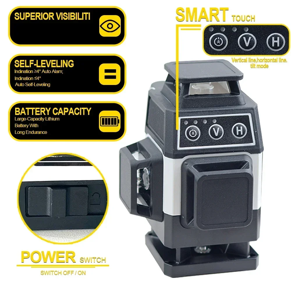 เครื่องวัดระดับเลเซอร์ 16 เส้น - Laser Level 16 Lines 4D Green บทวิจารณ์และราคา