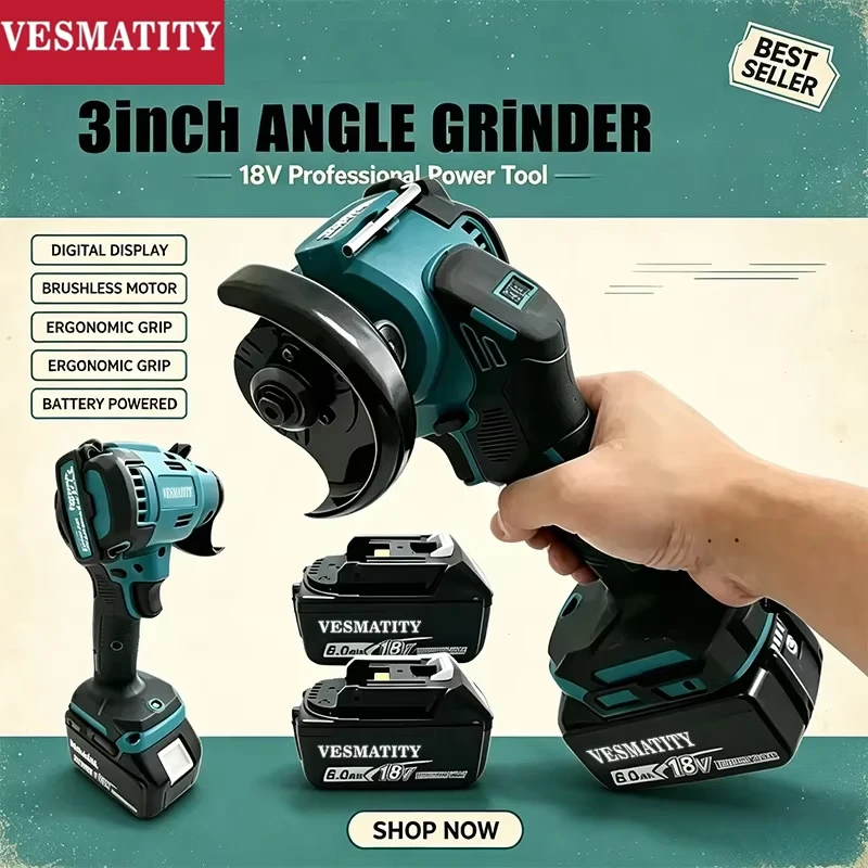 เครื่องเจียรไฟฟ้ามินิแบบไร้แปร - Brushless Angle Grinder Battery Powered บทวิจารณ์และราคา