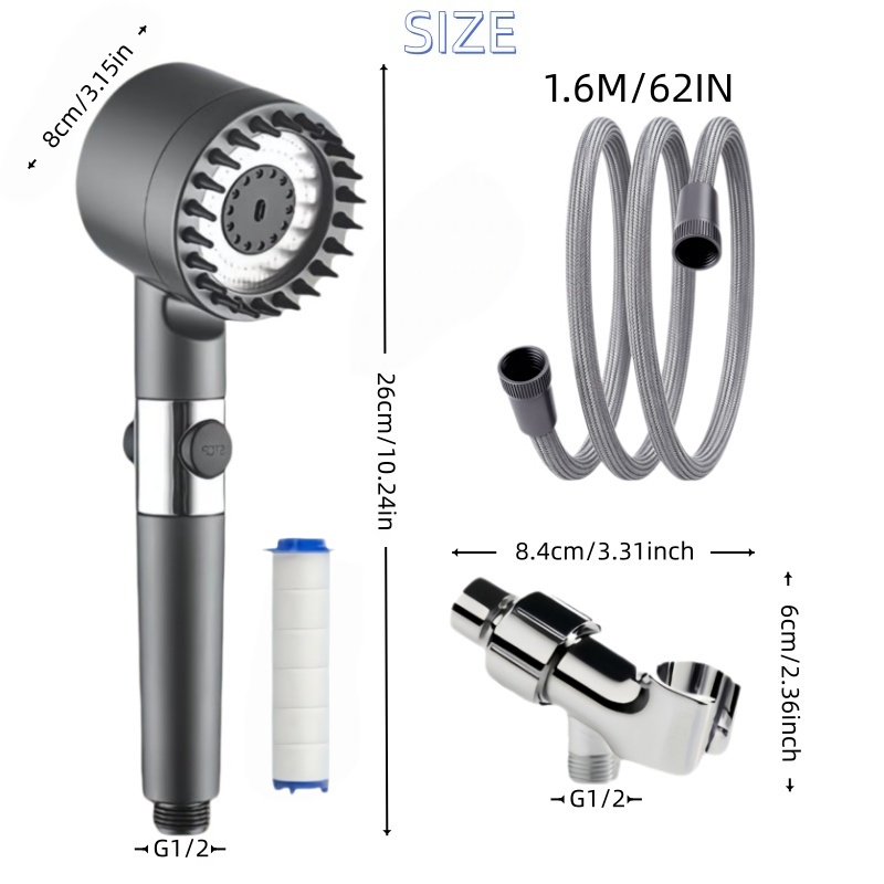 3 สี ดำ/เทา/ดำม่วง ฝักบัวขนาดก - Plumbing บทวิจารณ์และราคา