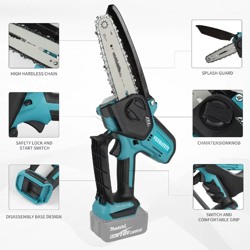 เลื่อยไฟฟ้าขนาด 6 นิ้วแบบพกพาข - Mini Electric Chainsaw 6 Inch บทวิจารณ์และราคา