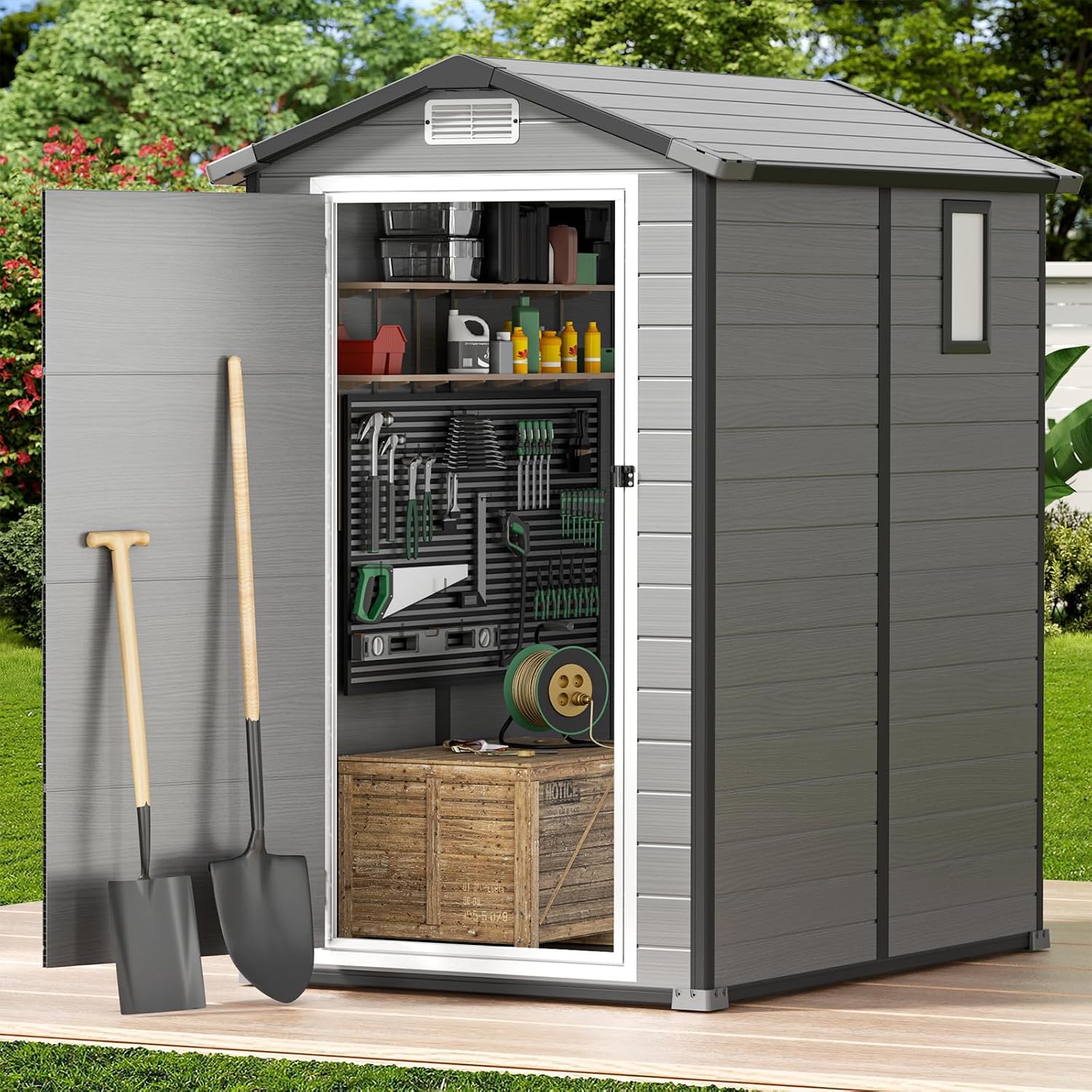 โรงเก็บของกลางแจ้งพร้อมพื้น, โ - Garden Tools บทวิจารณ์และราคา