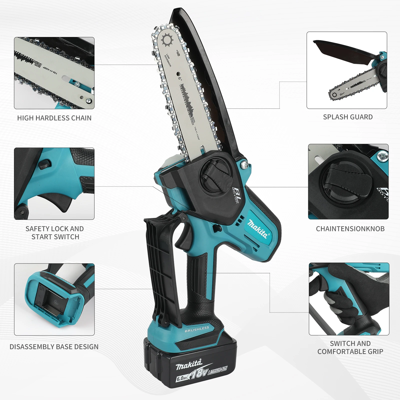 เลื่อยโซ่ไร้สายสำหรับงานไม้ พร - Mini Electric Chainsaw 6 Inch บทวิจารณ์และราคา