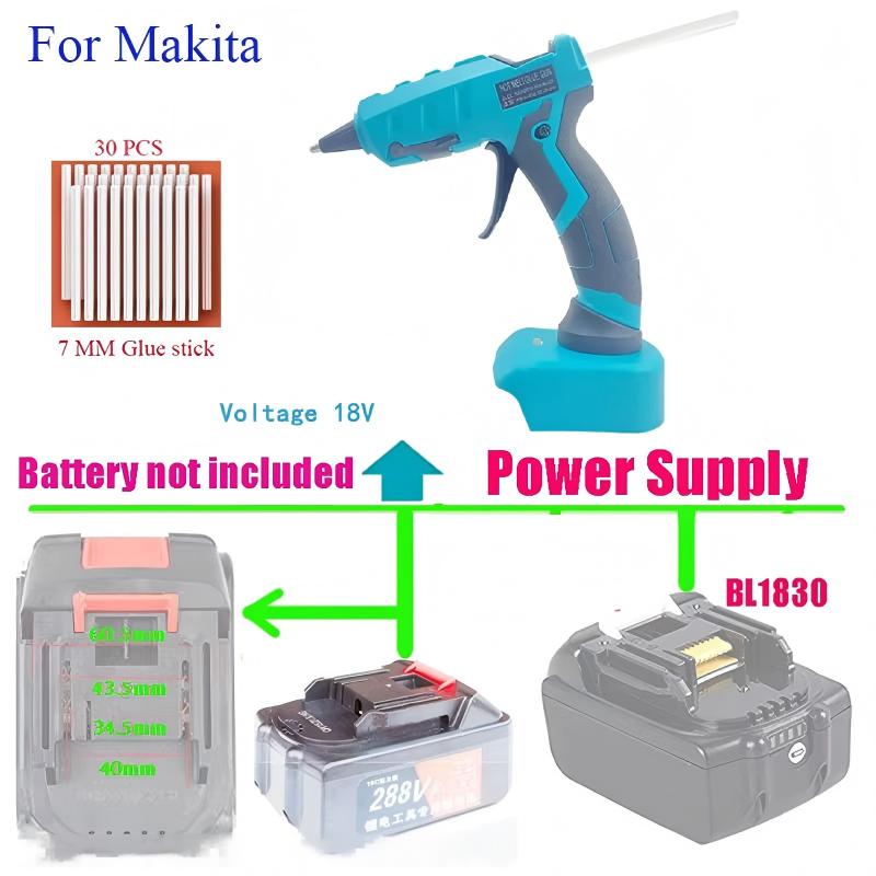 ปืนกาวร้อนไร้สายสำหรับ Makita/ - Hot Melt Glue Gun Cordless บทวิจารณ์และราคา